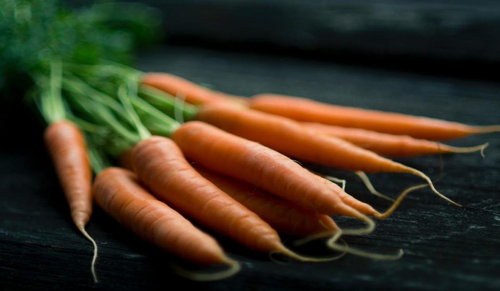 The carrots make you feel better every day because they’re also a heart-healthy food.